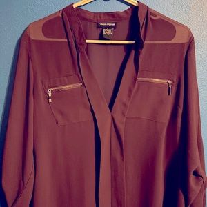 Purple shear long sleeve shirt